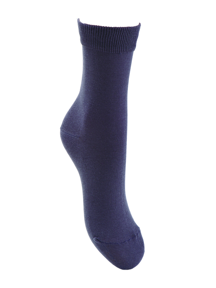 Носки для мальчика с двойным бортом, цвет: темно синий