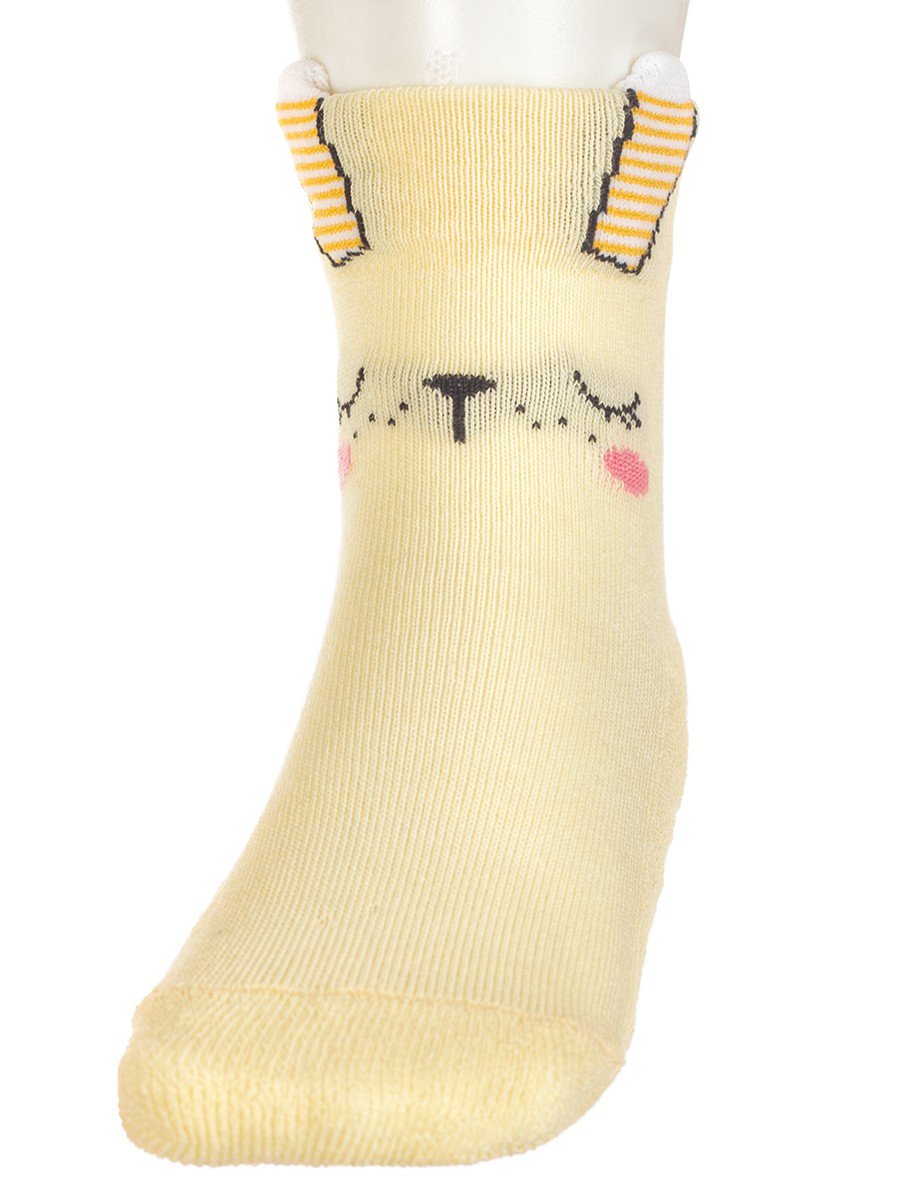 Носки для девочки плюшевый след с элементами 3d рисунка, цвет: желтый