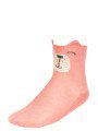 Носки для девочки плюшевый след с элементами 3d рисунка, цвет: персиковый