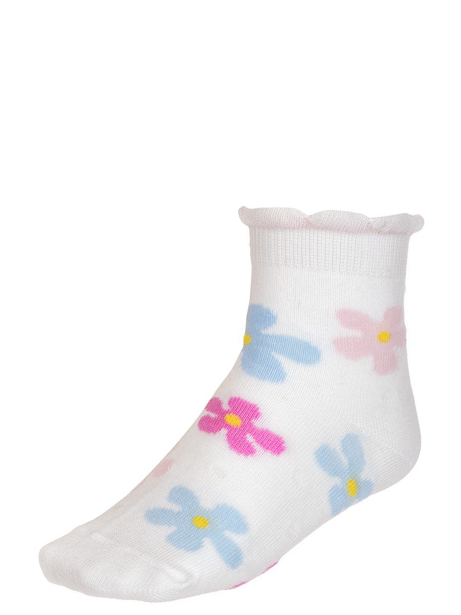Носки для девочки с фантазийной рюшей в упаковке два рисунка, цвет: белый