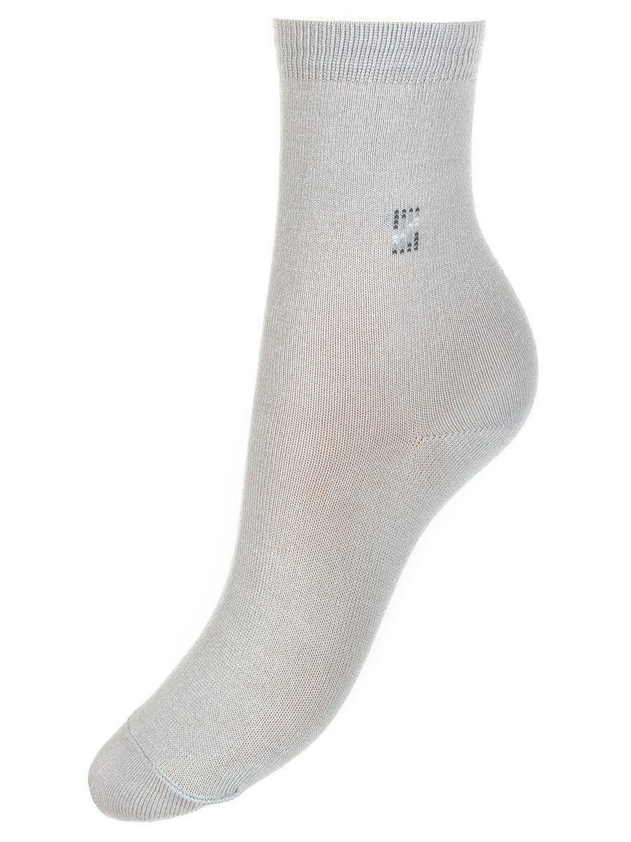 Носки для мальчика из волокна бамбука, с мелким рисунком, цвет: светло-серый