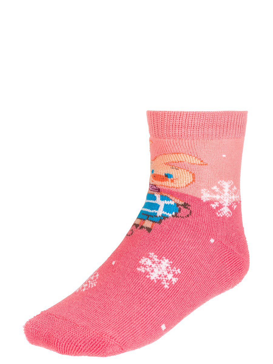 Зимние плюшевые носки с персонажами из мультфильма «Винни-пух», цвет: коралловый