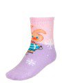 Зимние плюшевые носки с персонажами из мультфильма «Винни-пух», цвет: сиреневый