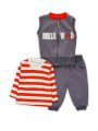 Комплект для мальчика: кофточка, штанишки и жилет, цвет: серый