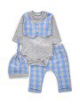 Комплект для мальчика: боди, штанишки и шапочка, цвет: голубой