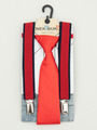 Набор подтяжки и галстук: длина галстука 26 см,подтяжки по спинке 45 см max, цвет: красный