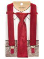 Набор подтяжки и галстук: длина галстука 26 см,подтяжки по спинке 45 см max, цвет: бордовый