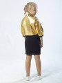 Комплект: свитшот укороченный и юбка прямого силуэта, цвет: золотой