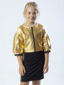 Комплект: свитшот укороченный и юбка прямого силуэта, цвет: золотой