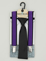Набор подтяжки и галстук: длина галстука 26 см,подтяжки по спинке 45 см max, цвет: фиолетовый