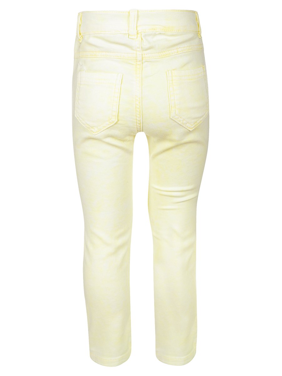 Брюки джинсовые для девочки, цвет: лимонный