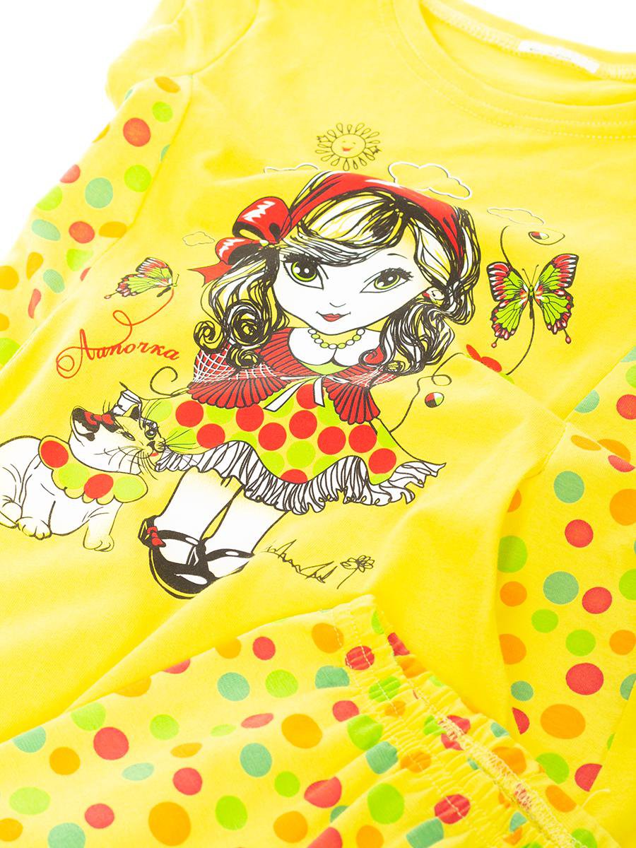 Комплект для девочки: туника и капри, цвет: желтый