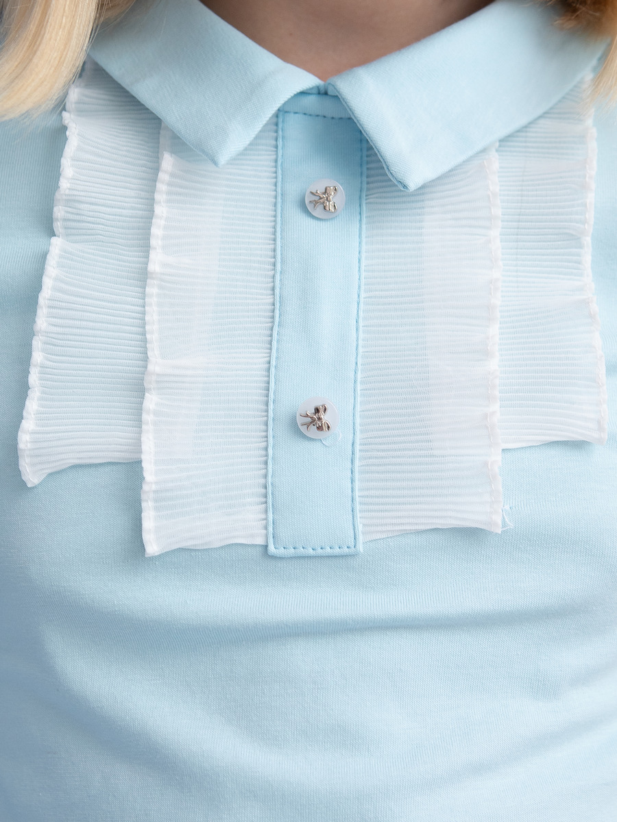 Блузка прилегающего силуэта, цвет: голубой