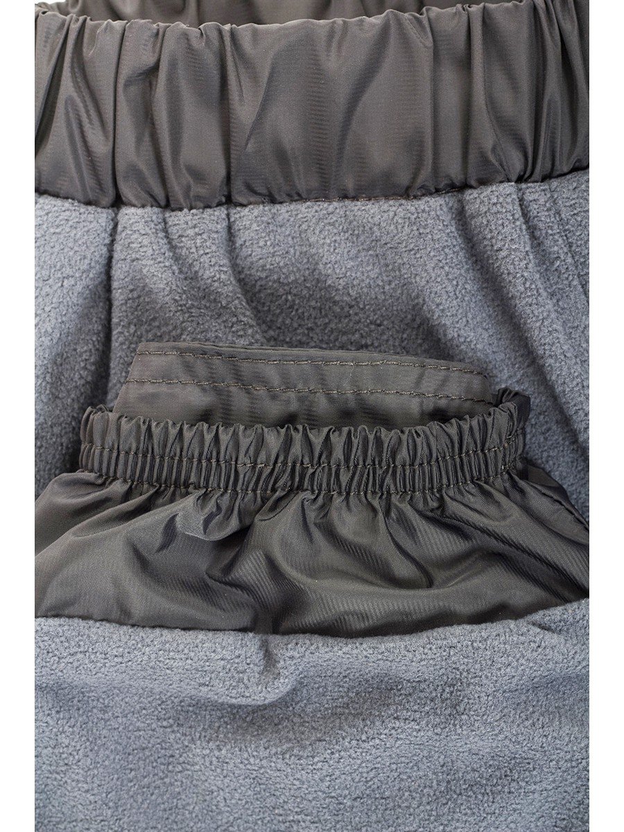 Брюки из плащевой ткани на подкладке из флиса (девочка), цвет: серый