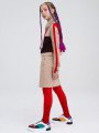 Комплект: свитшот укороченный и юбка прилегающего силуэта, цвет: кэмел,красный