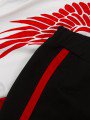 Костюм спортивный: свитшот укороченный и брюки зауженные со средней посадкой, цвет: красный