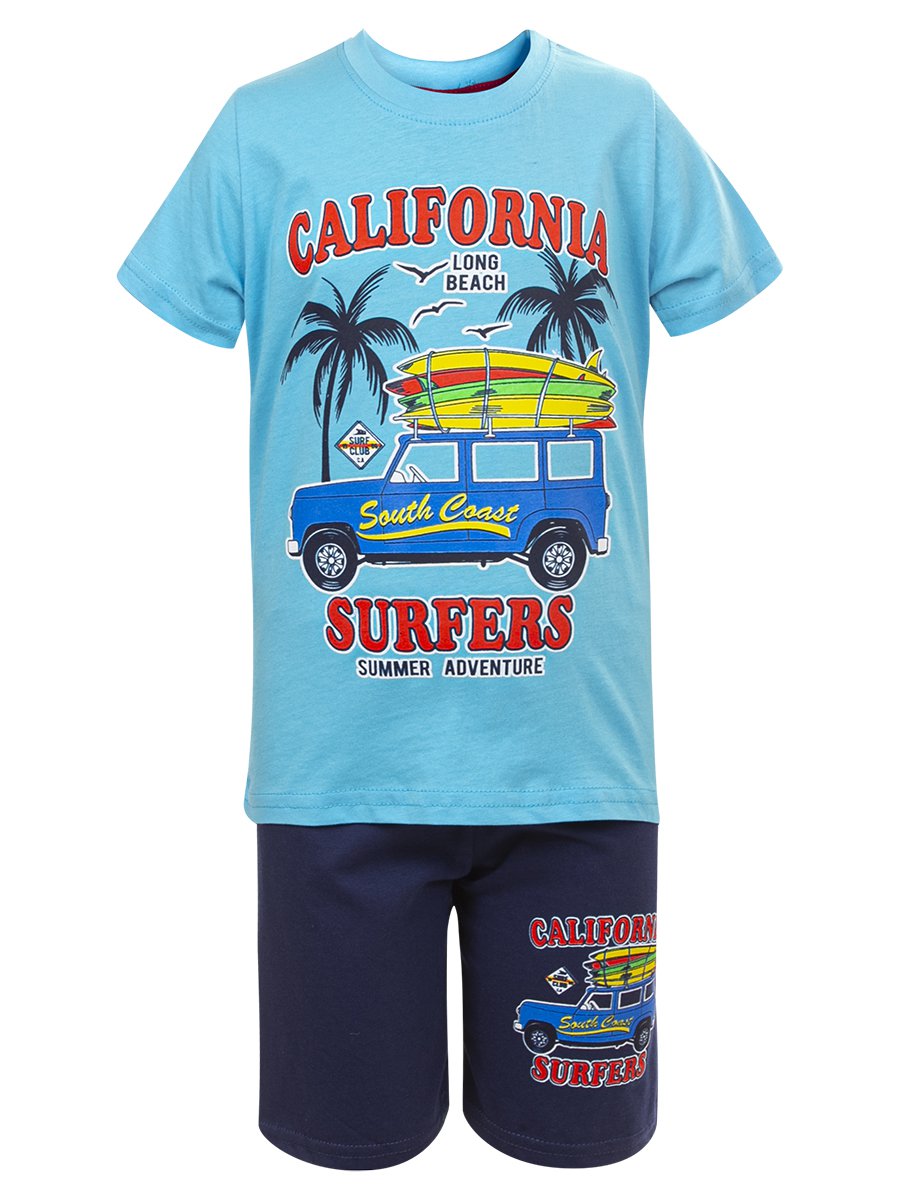 Комплект для мальчика: футболка и шорты, цвет: голубой