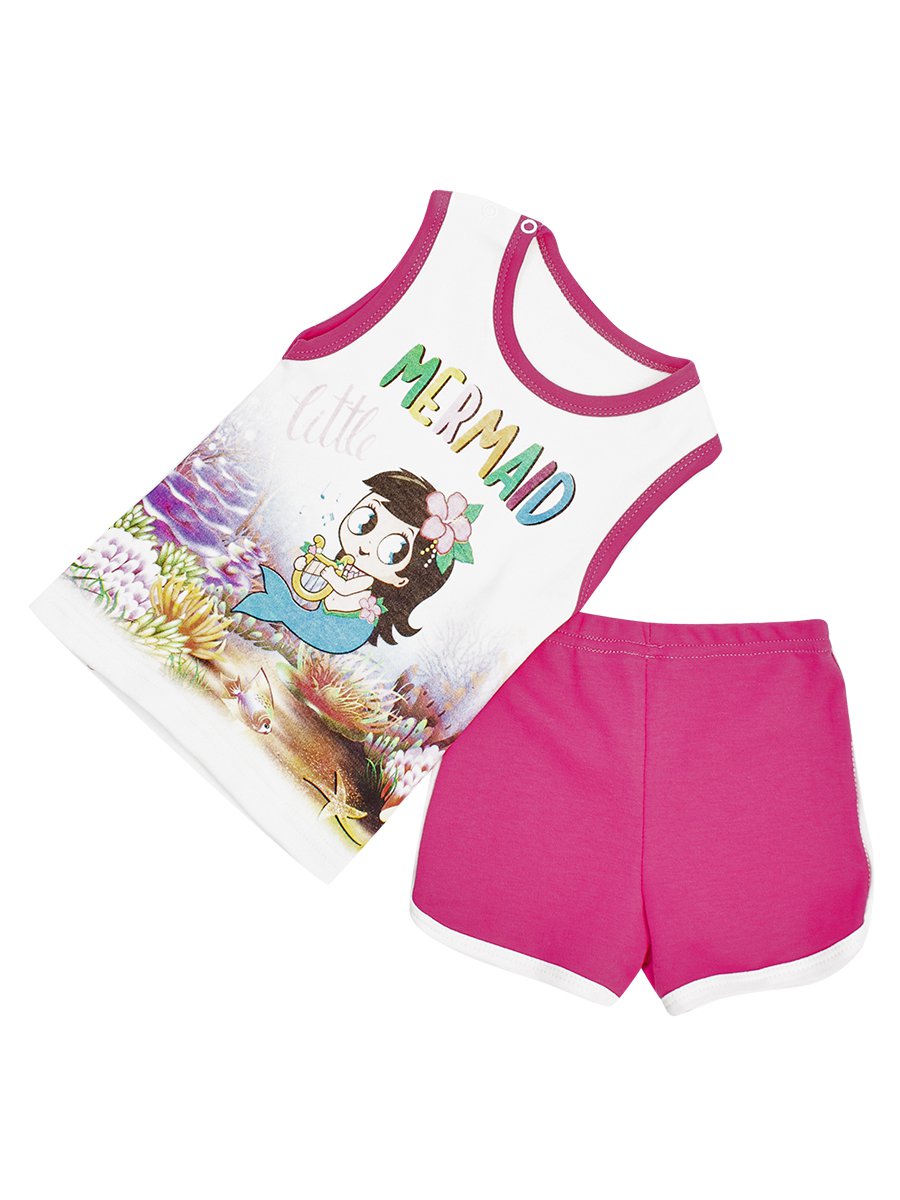 Комплект для девочки: майка и шорты, цвет: розовый