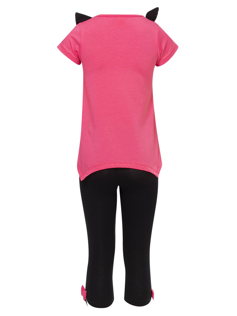 Комплект для девочки: футболка и капри, цвет: розовый