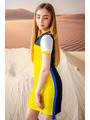 Платье прилегающего силуэта для девочки, цвет: желтый