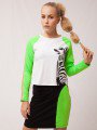 Комплект: свитшот укороченный и юбка прилегающего силуэта, цвет: зеленый неон