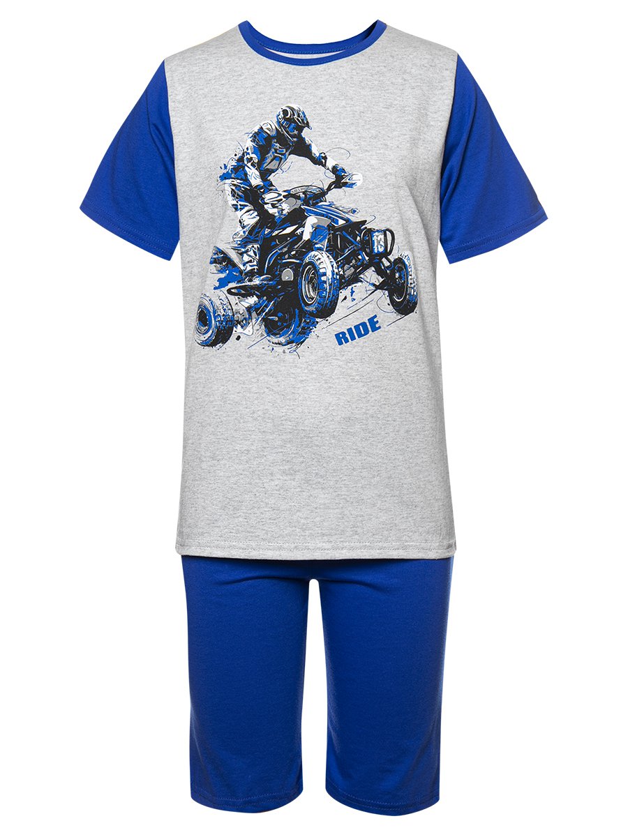 Комплект для мальчика: футболка и шорты, цвет: синий