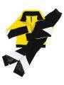 Костюм спортивный: бомбер укороченный и брюки зауженные со средней посадкой, цвет: желтый