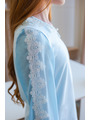 Блузка прямого силуэта, цвет: голубой