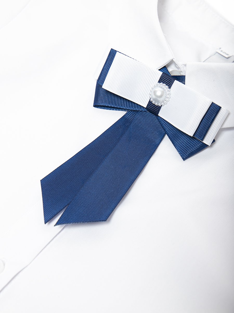 Блузка приталенного силуэта, цвет: белый