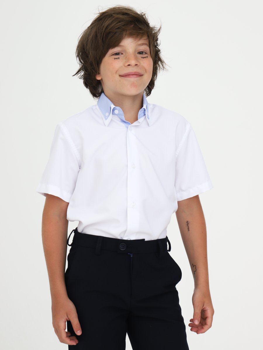 Сорочка приталенного силуэта для мальчика, цвет: белый