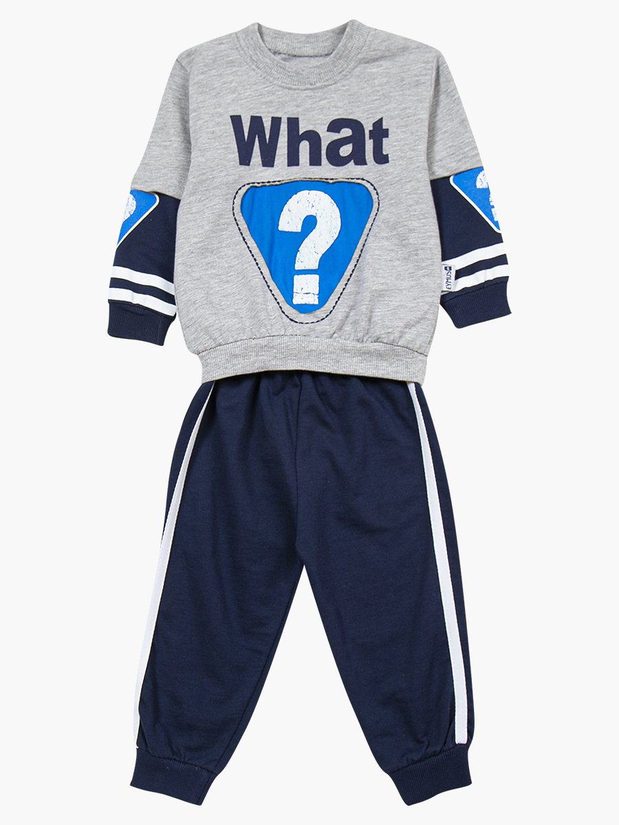 Комплект для мальчика: свитшот и штанишки, цвет: серый меланж