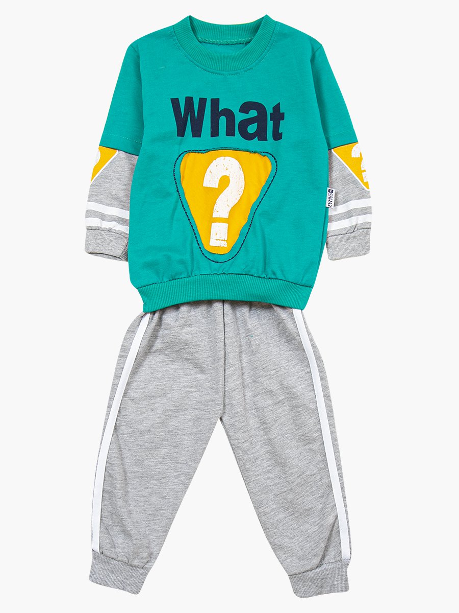 Комплект для мальчика: свитшот и штанишки, цвет: изумрудный