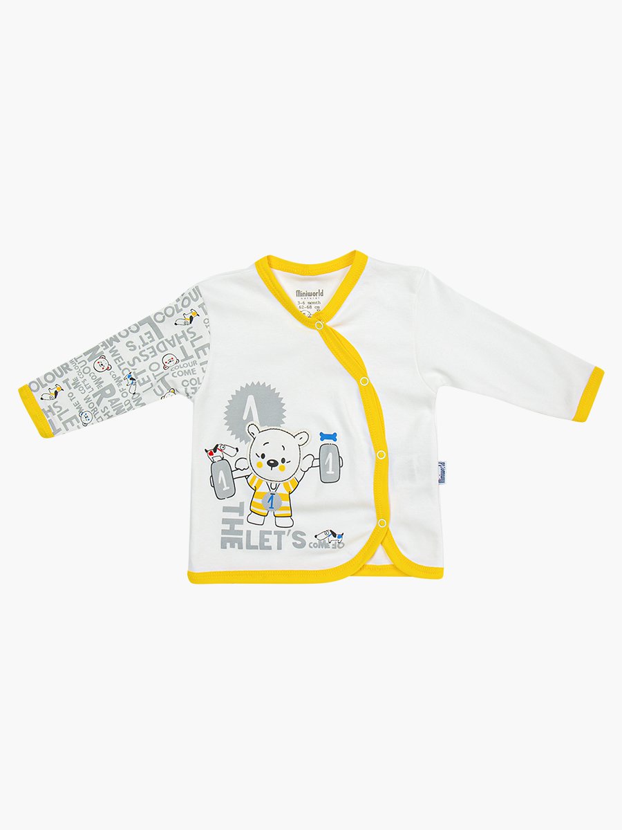 Комплект детский: кофточка, ползунки и шапочка, цвет: желтый