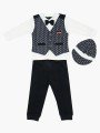 Комплект для мальчика: кофточка, штанишки и шапочка, цвет: черный