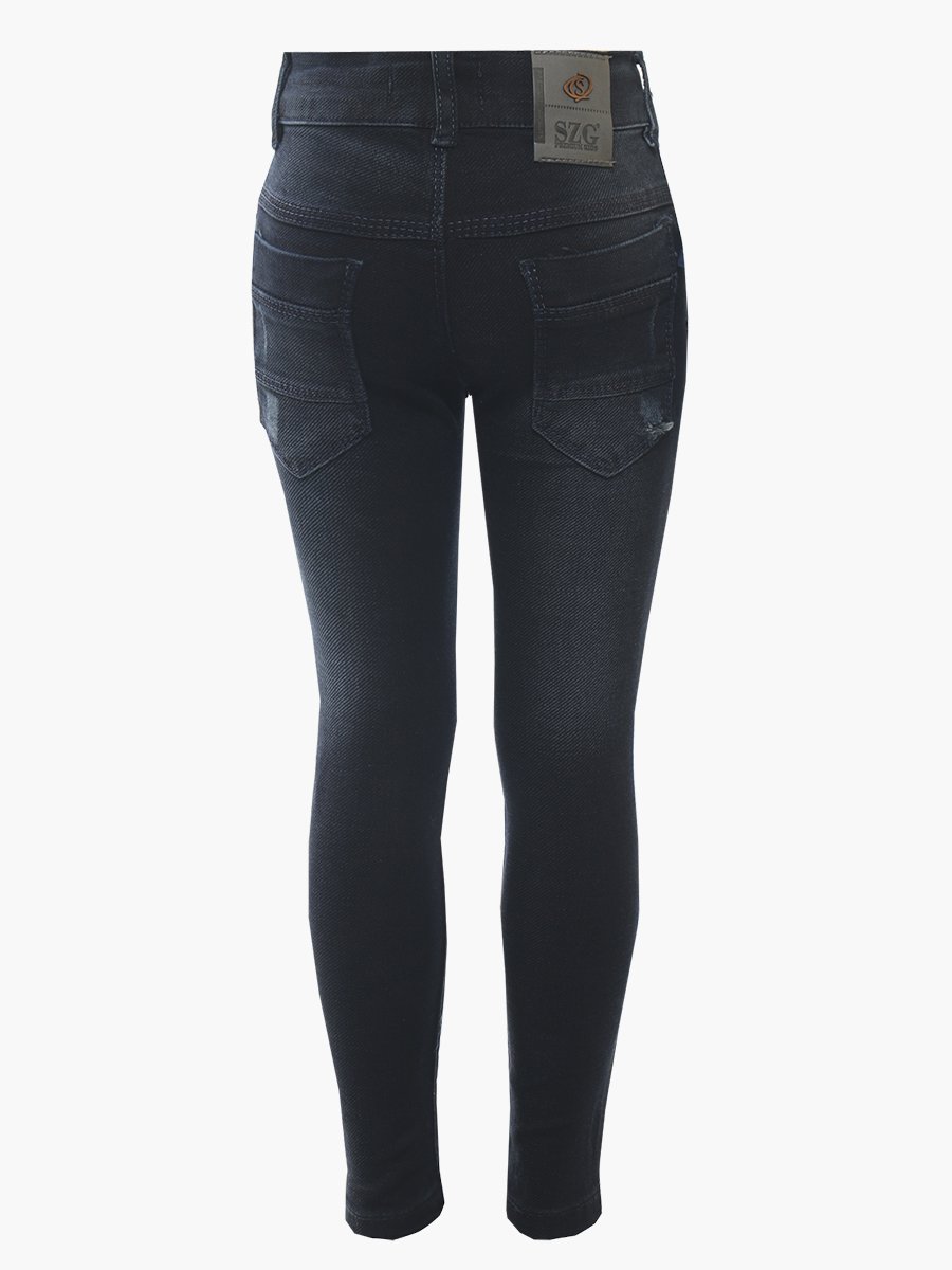 Брюки джинсовые для девочки, цвет: черный