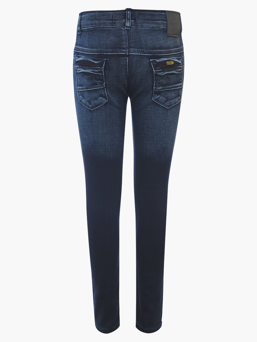 Брюки джинсовые для девочки, цвет: темно синий