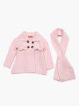 Кардиган вязаный в комплекте с шарфом для девочки, цвет: светло-розовый
