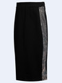 Комплект:свитшот укороченный и юбка прилегающего силуэта, цвет: черный
