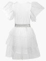 Комплект: платье А-силуэта и съемная юбка, цвет: белый