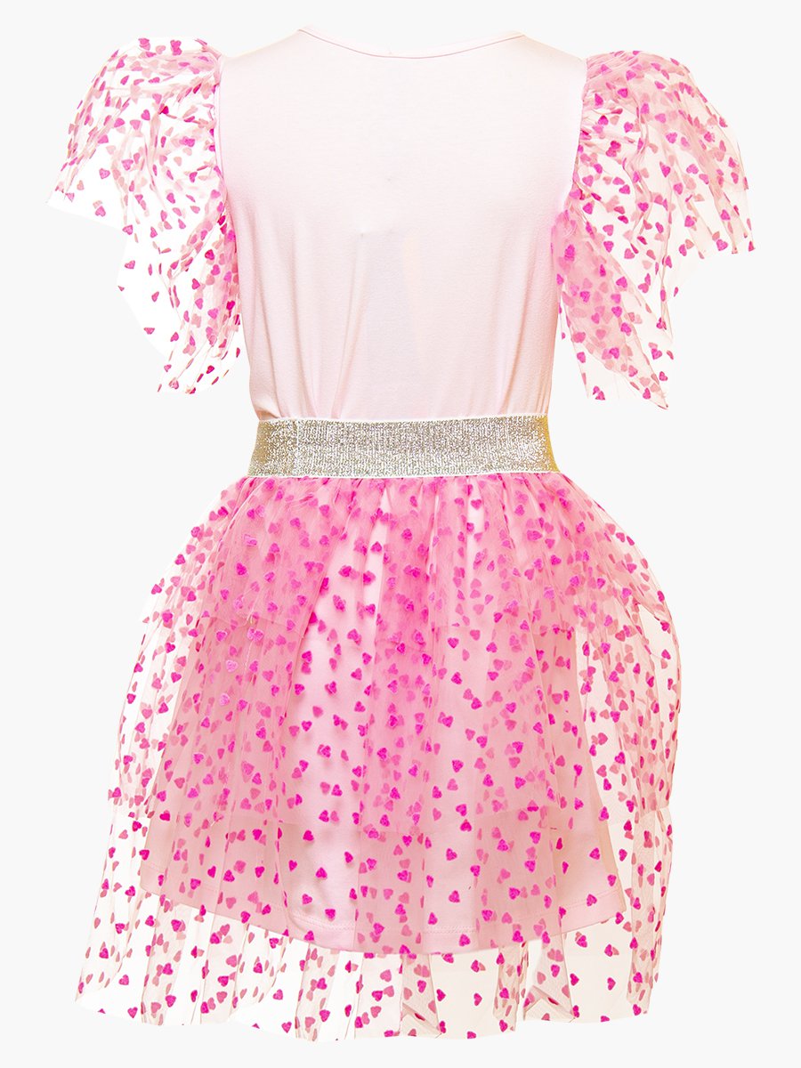 Комплект: платье А-силуэта и съемная юбка, цвет: розовый