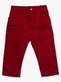 Комплект для мальчика: брюки, кофточка и джинсовая рубашка, цвет: бордовый