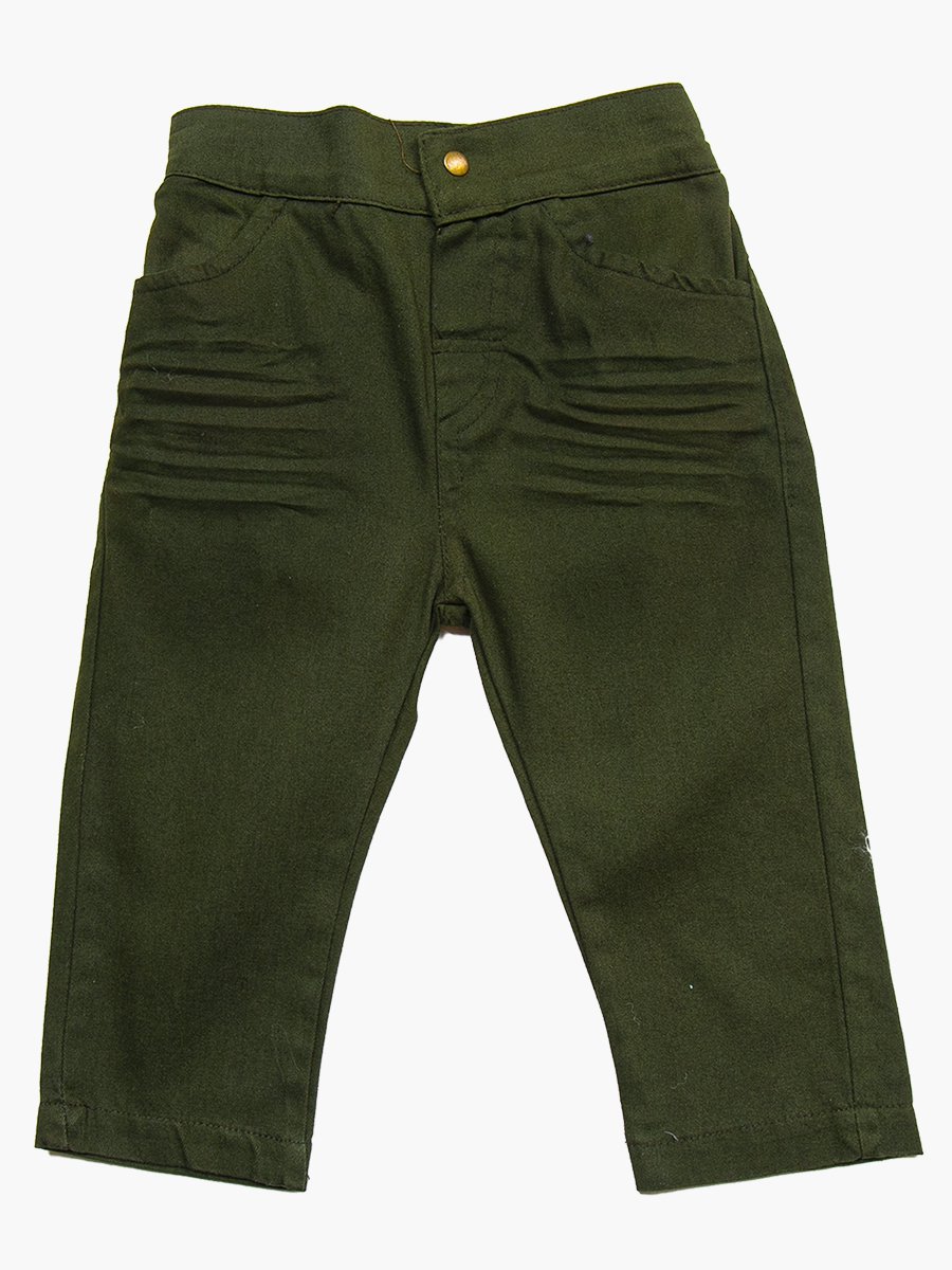 Комплект для мальчика: брюки, кофточка и джинсовая рубашка, цвет: хаки