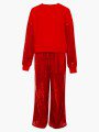 Комплект:свитшот укороченный и брюки кюлоты с завышенной талией, цвет: красный