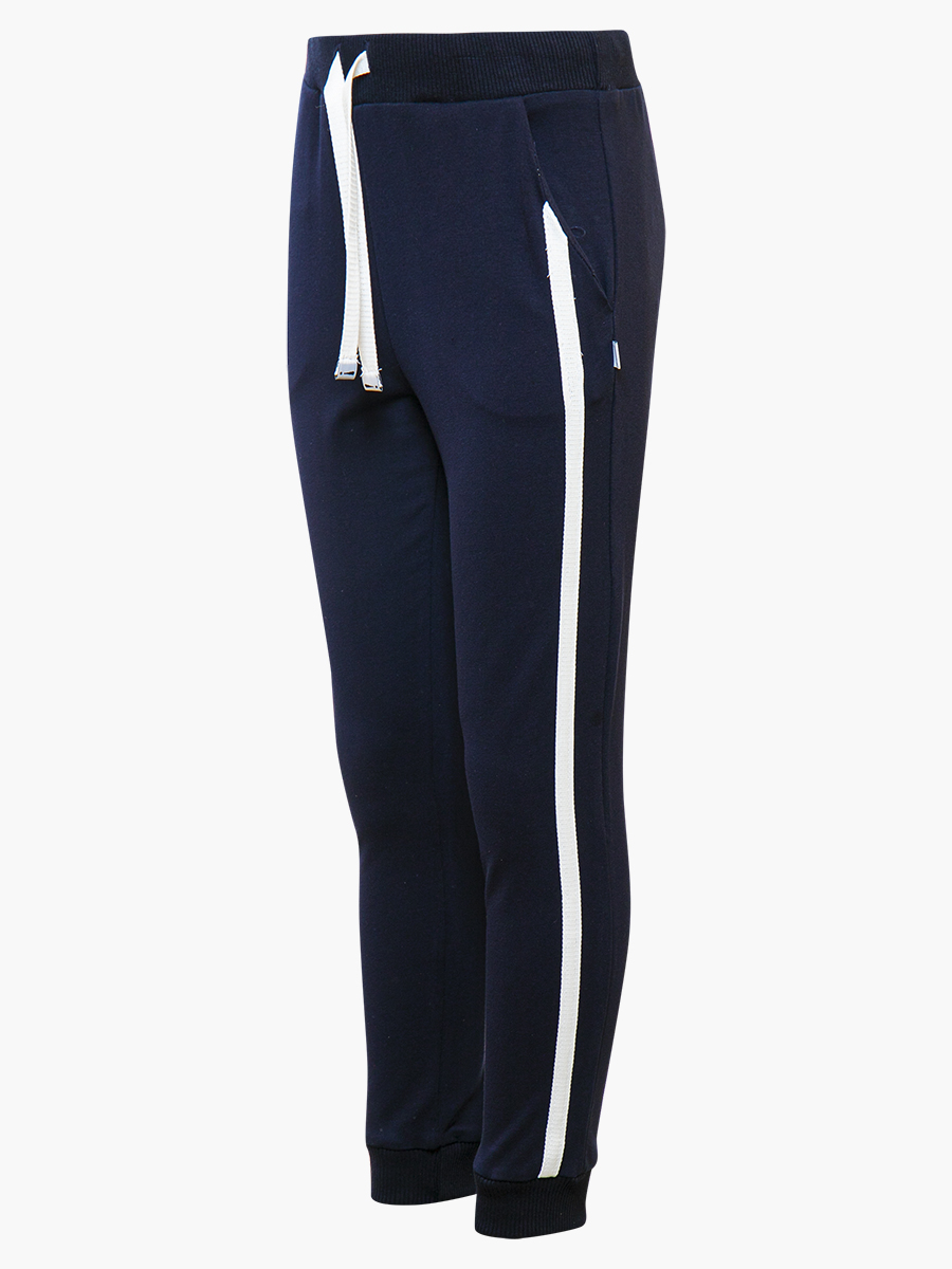 Костюм спортивный: свитшот и брюки прямые со средней посадкой, цвет: темно-синий