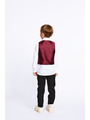 Костюм для мальчика: жилет, брюки, рубашка и бабочка, цвет: бордовый