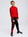 Костюм спортивный: толстовка свободного силуэта и брюки прямые со средней посадкой, цвет: красный,черный