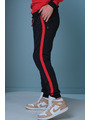 Костюм спортивный: толстовка свободного силуэта и брюки прямые со средней посадкой, цвет: красный,черный