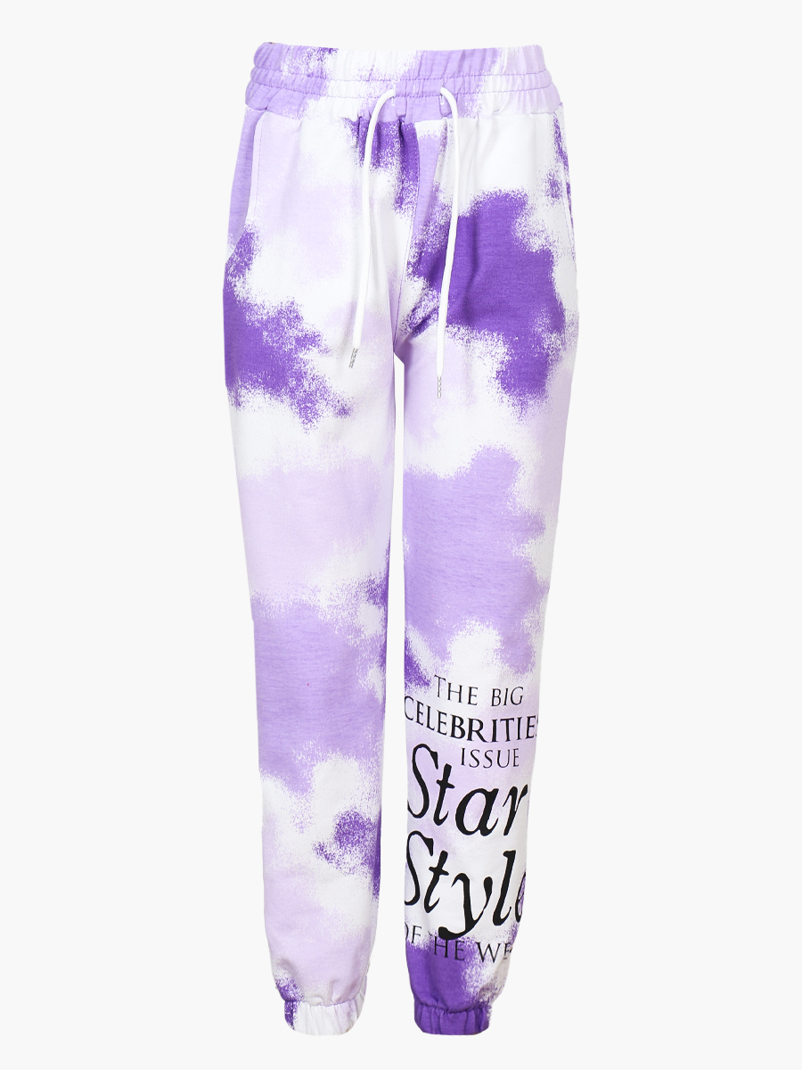 Комплект для девочки: толстовка и штанишки, цвет: фиолетовый