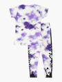 Комплект для девочки: футболка и лосины, цвет: фиолетовый