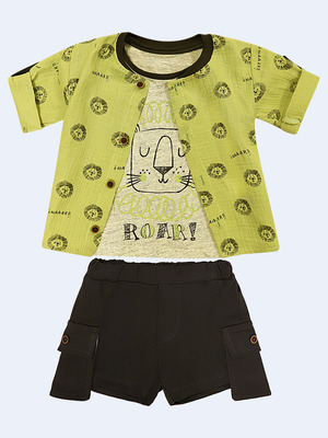Комплект для мальчика: футболка, рубашка и шорты